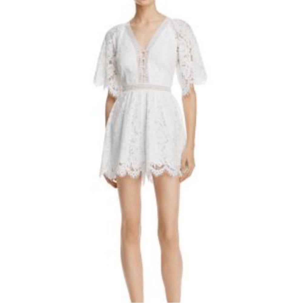 Mustard Seed Ivory Lace Romper